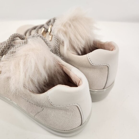 Taryn Rose Georgy Calf Suede Shoes Womens Size 8.5 Chalk Faux Fur New w/ Box - Picture 4 of 9
